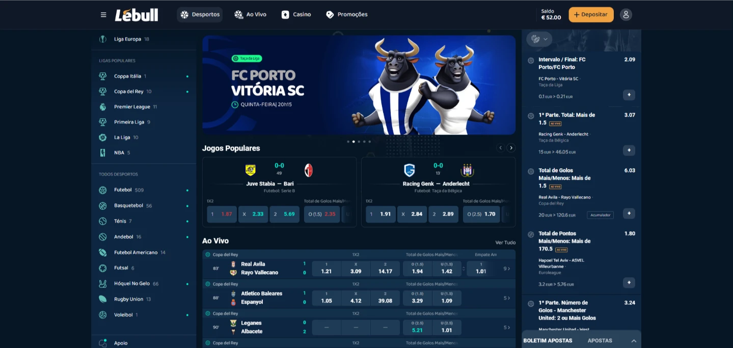 Página de desporto na Lebull